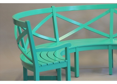 Outdoor Garden Furniture In Custom Paint Colors On Mahogany