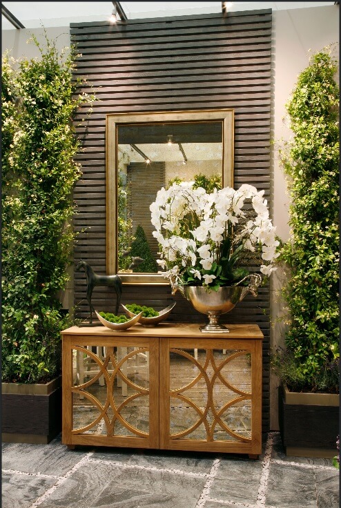 Mirrored Teak Cabinet, Private Residence